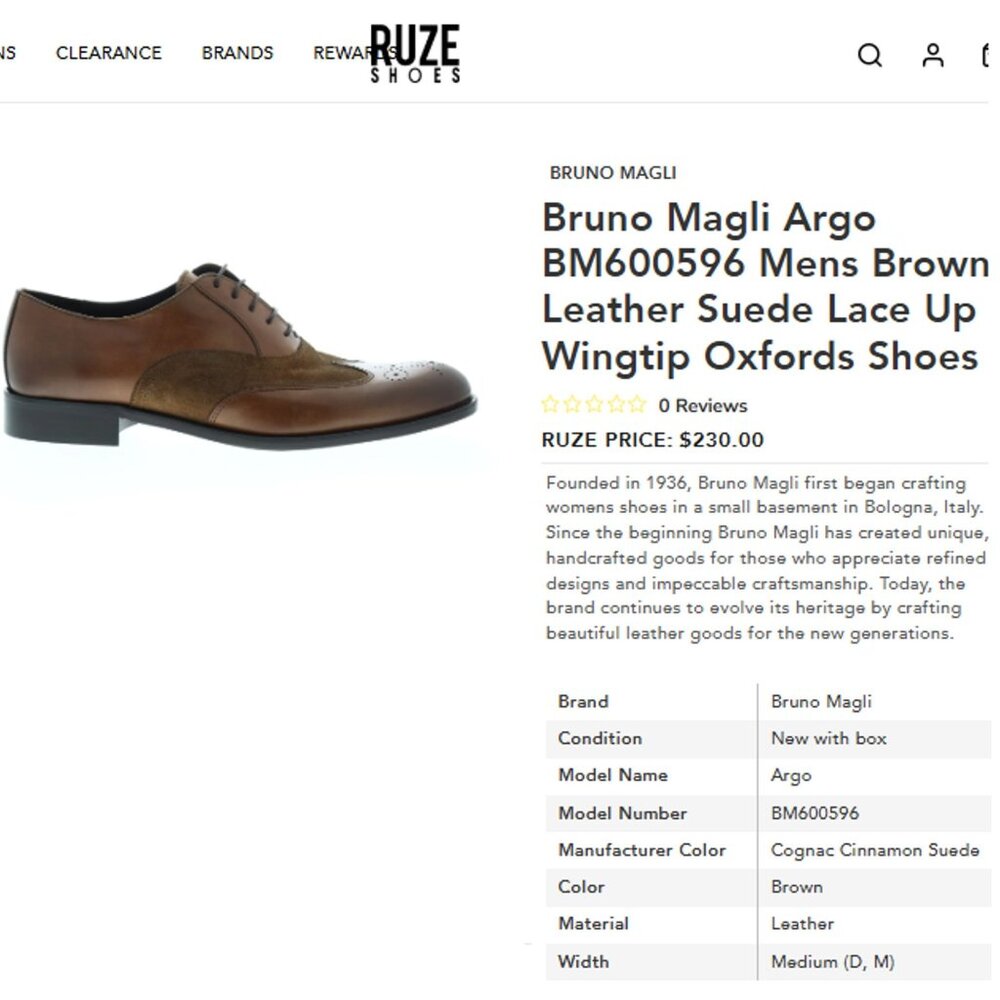 New Bruno Magli Italy Brown Leather Suede Wingtip Oxfords Mens 10M Dress Shoes - Picture 8 of 13